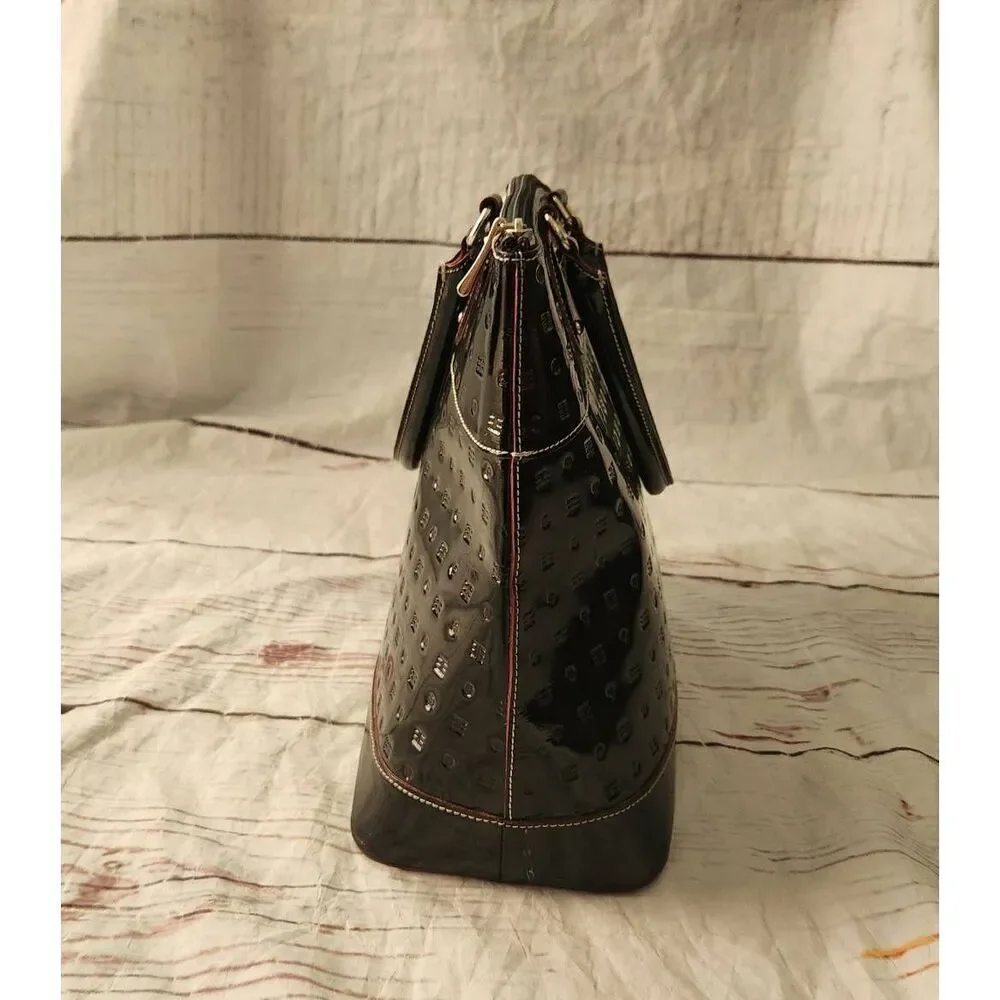 Arcadia Patent Leather Monogram Satchel